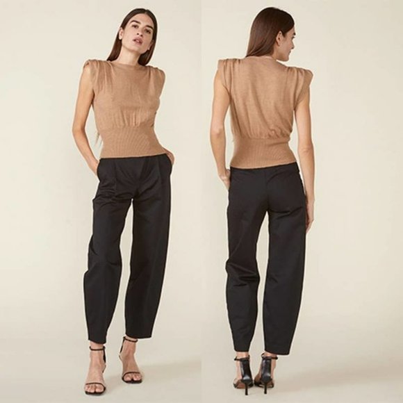St. Roche Sweaters - St. Roche Sierra Padded Shoulder Women's Sweater Camel Size: Medium NWOT